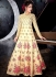 Cream color silk party wear anarkali kameez