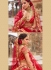 Red color satin silk and net wedding lehenga