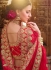 Red color satin silk and net wedding lehenga