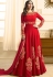 Sophie Choudry red raw silk wedding anarkali