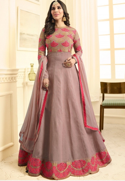 Sophie Choudry Dusty raw silk wedding anarkali