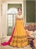 Yellow and cream color Koti style georgette and silk wedding anarkali suit