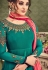 Bottle green and blue shaded geirgette wedding anarkali suit