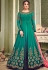 Bottle green and blue shaded geirgette wedding anarkali suit