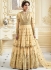 Cream color net party wear Lehenga kameez