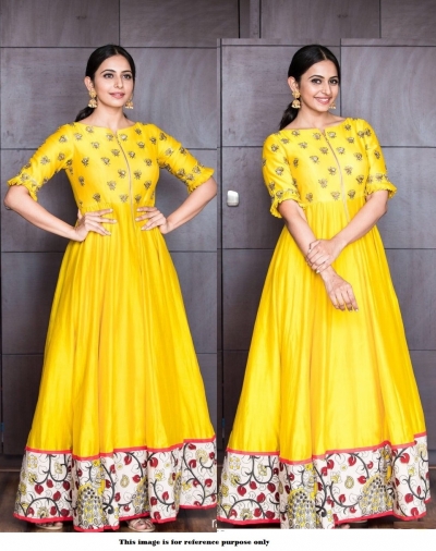 Bollywood Inspired Rakul Preet singh Tafetta silk gown