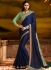 Majestic navy blue resham work party saree 1162