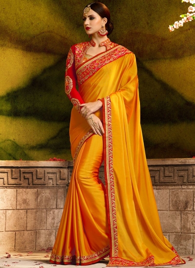 Epitome fancy fabric embroidered work classic party saree 1163