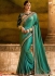 Miraculous resham work green party saree 1164