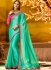 Ethnic sea green patch border work saree 1168