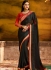 Dignified fancy fabric black patch border work classic designer saree 1169