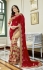 Red georgette embroidered party wear saree 88029