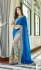 Blue georgette embroidered party wear saree 88030