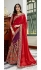 Red georgette embroidered party wear saree 88032