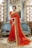 Tomato Red georgette embroidered party wear saree 5612