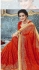 Tomato Red georgette embroidered party wear saree 5612