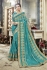 Sea Green georgette embroidered party wear saree 5613