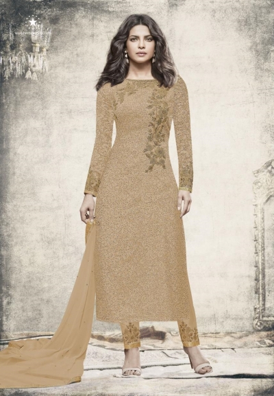 Priyanka chopra Beige color straight cut salwar kameez