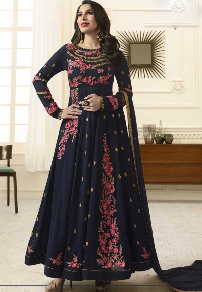 Sophie Choudry Blue georgette wedding anarkali 190