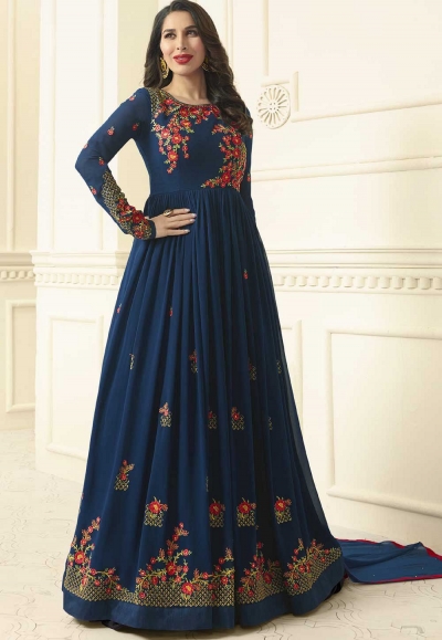 Sophie Choudry Blue georgette wedding anarkali 194