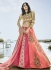 Cream and pink silk wedding lehenga