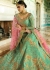 Sea green silk wedding lehenga