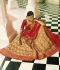 Beige and red color silk bridal lehenga choli