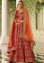 Red color silk bridal lehenga choli