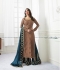 Sophie Choudry Beige and Teal color georgette designer palazzo salwar kameez