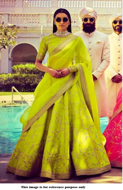 Bollywood Sabyasachi Mukherjee Inspired silk Green lehenga