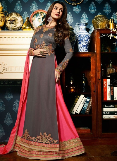 Malaika Arora khan georgette Grey color wedding Lehenga kameez