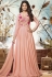 Jennifer Winget peach georgette party wear anarkali 1126