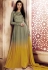 Grey yellow shaded georgette straight cut salwar 1043B