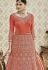 Peach thapa silk wedding wear anarkali 4406