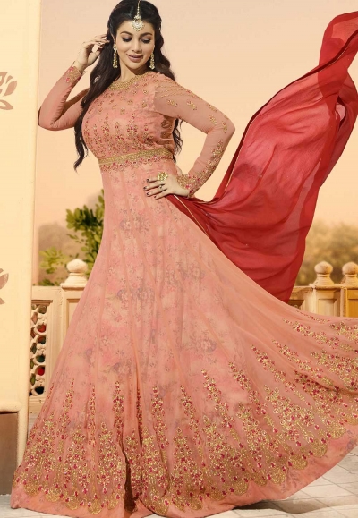 Ayesha Takia Peach color georgette party wear Anarkali