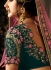 Rama Green and Pink velvet and net wedding lehenga