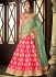 Pink and green dhupion silk wedding lehenga