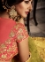 Yellow and  pink net wedding lehenga