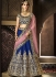 Navy blue and pink handloom silk wedding lehenga