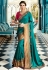 Party wear Designer Sarees Teal Green 7801