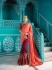 Peach purple color shaded crepe silk wedding saree 7902