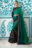 Teal green blue crepe silk wedding saree 7905