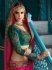 Pink teal green crepe silk wedding saree 7908