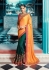 Yellow green pink color crepe silk wedding saree 7910