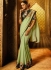 Pista green dark green art silk wedding saree 74114