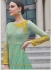 Sea Green and Yellow color net party wear anarkali