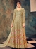 Beige color net party wear anarkali suit