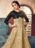 Beige and Black color net party wear anarkali suit