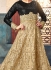 Beige and Black color net party wear anarkali suit