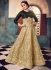 Beige and Black color net party wear anarkali suit